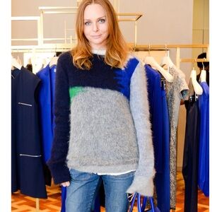 Stella McCartney Mohair Blend Colorblock Tunic Sweater Size 40 US 4-6